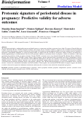 Cover page: Proteomic signature of periodontal disease in pregnancy: Predictive validity for adverse outcomes