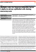 Cover page: Multiple roles for hypoxia inducible factor 1-alpha in airway epithelial cells during mucormycosis.