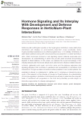 Cover page: Hormone Signaling and Its Interplay With Development and Defense Responses in Verticillium-Plant Interactions