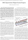 Cover page: MICE Spectrometer Magnet System Progress