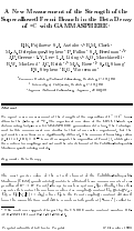 Cover page: A New Measurement of the Strength of the Superallowed Fermi Branch in the Beta Decay of {sup 10}C with GAMMASPHERE