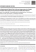 Cover page: A Randomized Clinical Trial of Group Acupuncture for Painful Diabetic Neuropathy Among Diverse Safety Net Patients