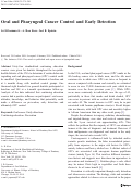 Cover page: Oral and Pharyngeal Cancer Control and Early Detection