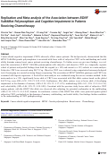 Cover page: Replication and Meta-analysis of the Association between BDNF Val66Met Polymorphism and Cognitive Impairment in Patients Receiving Chemotherapy