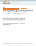 Cover page: A two-step approach to achieve secondary amide transamidation enabled by nickel catalysis