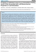 Cover page: Foraging on Individual Leaves by an Intracellular Feeding Insect Is Not Associated with Leaf Biomechanical Properties or Leaf Orientation