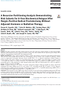 Cover page: A Recursive Partitioning Analysis Demonstrating Risk Subsets for 8-Year Biochemical Relapse After Margin-Positive Radical Prostatectomy Without Adjuvant Hormone or Radiation Therapy.