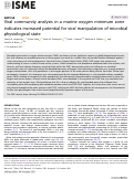 Cover page: Viral community analysis in a marine oxygen minimum zone indicates increased potential for viral manipulation of microbial physiological state