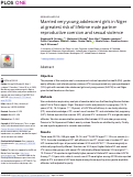 Cover page: Married very young adolescent girls in Niger at greatest risk of lifetime male partner reproductive coercion and sexual violence.