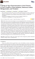Cover page: Coming-of-Age Characterization of Soil Viruses: A User’s Guide to Virus Isolation, Detection within Metagenomes, and Viromics