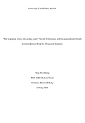 Cover page: "The Beginning is hers, the ending, mine": Social Performance and Intergenerational Female Relationships in Works by Chang and Kingston