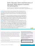 Cover page: Early Glycemic State and Outcomes of Neonates With Hypoxic-Ischemic Encephalopathy.