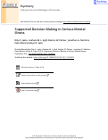 Cover page: Supported Decision Making in Serious Mental Illness.