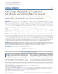 Cover page: Nitric Oxide Modulates Ca2+ Leak and Arrhythmias via S-Nitrosylation of CaMKII