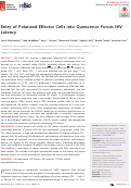 Cover page: Entry of Polarized Effector Cells into Quiescence Forces HIV Latency