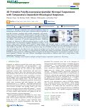 Cover page: 3D Printable Poly(N‑isopropylacrylamide) Microgel Suspensions with Temperature-Dependent Rheological Responses