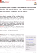 Cover page: Comprehensive Mutagenesis of Herpes Simplex Virus 1 Genome Identifies UL42 as an Inhibitor of Type I Interferon Induction.