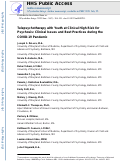 Cover page: Telepsychotherapy with Youth at Clinical High Risk for Psychosis: Clinical Issues and Best Practices during the COVID-19 Pandemic.