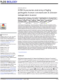 Cover page: DYRK1A promotes viral entry of highly pathogenic human coronaviruses in a kinase-independent manner