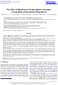 Cover page: The effect of lightning on the atmospheric chemistry of exoplanets and potential biosignatures