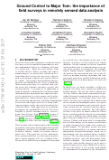 Cover page: Ground Control to Major Tom: the importance of field surveys in remotely sensed data analysis