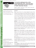 Cover page: Community phylogenetics at the biogeographical scale: cold tolerance, niche conservatism and the structure of North American forests