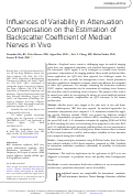 Cover page of Influences of Variability in Attenuation Compensation on the Estimation of Backscatter Coefficient of Median Nerves in Vivo.