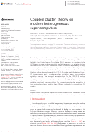 Cover page: Coupled cluster theory on modern heterogeneous supercomputers.