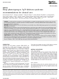 Cover page: Deep phenotyping in 3q29 deletion syndrome: recommendations for clinical care