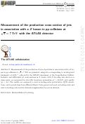 Cover page: Measurement of the production cross section of jets in association with a Z boson in pp collisions at TeV with the ATLAS detector