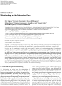 Cover page: Monitoring in the Intensive Care