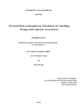 Cover page: Ground Motion Simulation Validation for building design and response assessment