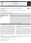 Cover page: Anterior insular thickness predicts speech sound learning ability in bilinguals