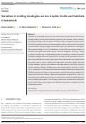Cover page: Variation in resting strategies across trophic levels and habitats in mammals