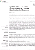 Cover page: Age Influences Loss Aversion Through Effects on Posterior Cingulate Cortical Thickness