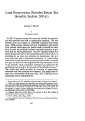 Cover page: Land Preservation Provides Estate Tax Benefits: Section 2031(c)