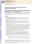 Cover page: Evidence-based IUD practice: family physicians and obstetrician-gynecologists.