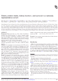 Cover page: Dietary protein intake, kidney function, and survival in a nationally representative cohort.