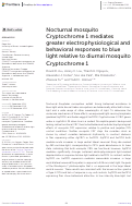 Cover page: Nocturnal mosquito Cryptochrome 1 mediates greater electrophysiological and behavioral responses to blue light relative to diurnal mosquito Cryptochrome 1