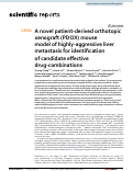 Cover page: A novel patient-derived orthotopic xenograft (PDOX) mouse model of highly-aggressive liver metastasis for identification of candidate effective drug-combinations