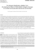 Cover page: The Network Modification (NeMo) Tool: Elucidating the Effect of White Matter Integrity Changes on Cortical and Subcortical Structural Connectivity