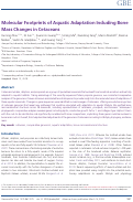 Cover page: Molecular footprints of aquatic adaptation including bone mass changes in cetaceans