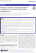 Cover page: Diversity, evolution, and classification of virophages uncovered through global metagenomics