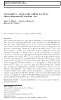 Cover page: Atmospheric Small-Scale Turbulence from Three-Dimensional Hot-film Data