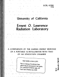 Cover page: A COMPARISON OF THE GAMMA ENERGY RESPONSE OF PORTABLE SCINTILLOMETER WITH THAT OF AN IONIZATION CHAMBER
