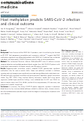 Cover page: Host methylation predicts SARS-CoV-2 infection and clinical outcome.