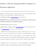 Cover page: Isolation of Discrete Nanoparticle-DNA Conjugates for Plasmonic Applications