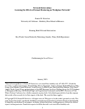 Cover page: Network Intervention: Assessing the Effects of Formal Mentoring on Workplace Networks