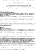 Cover page of A Longitudinal Study of Minority Ph.D.s from 1980-1990: Progress and Outcomes in Science and Engineering at the University of California during Graduate School and Professional Life (2006).