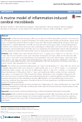 Cover page: A murine model of inflammation-induced cerebral microbleeds